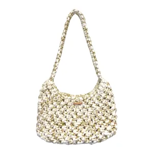 Ecru & Gold  Macrame Shoulder Bag