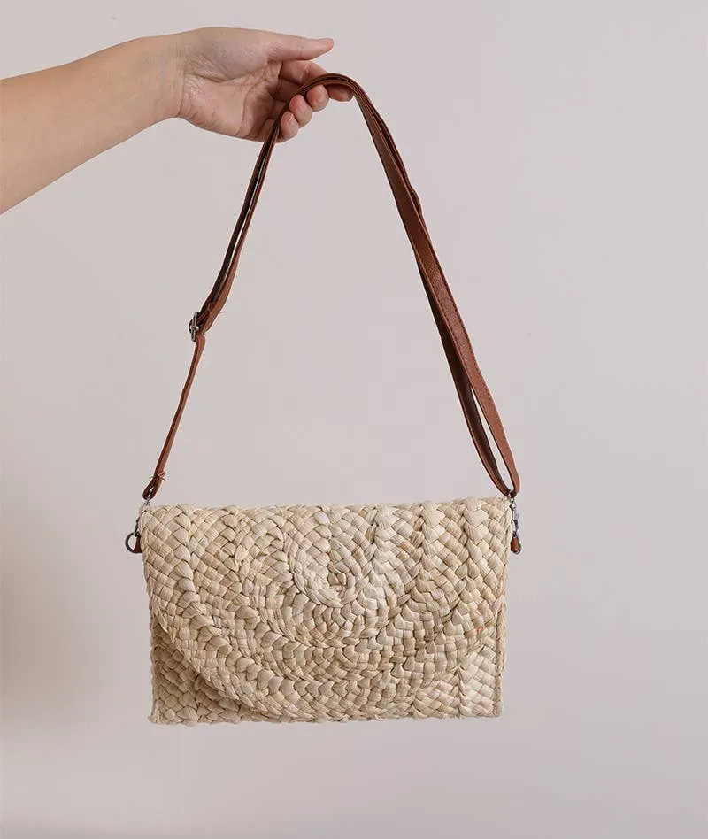 Eloise Straw Crossbody Bag