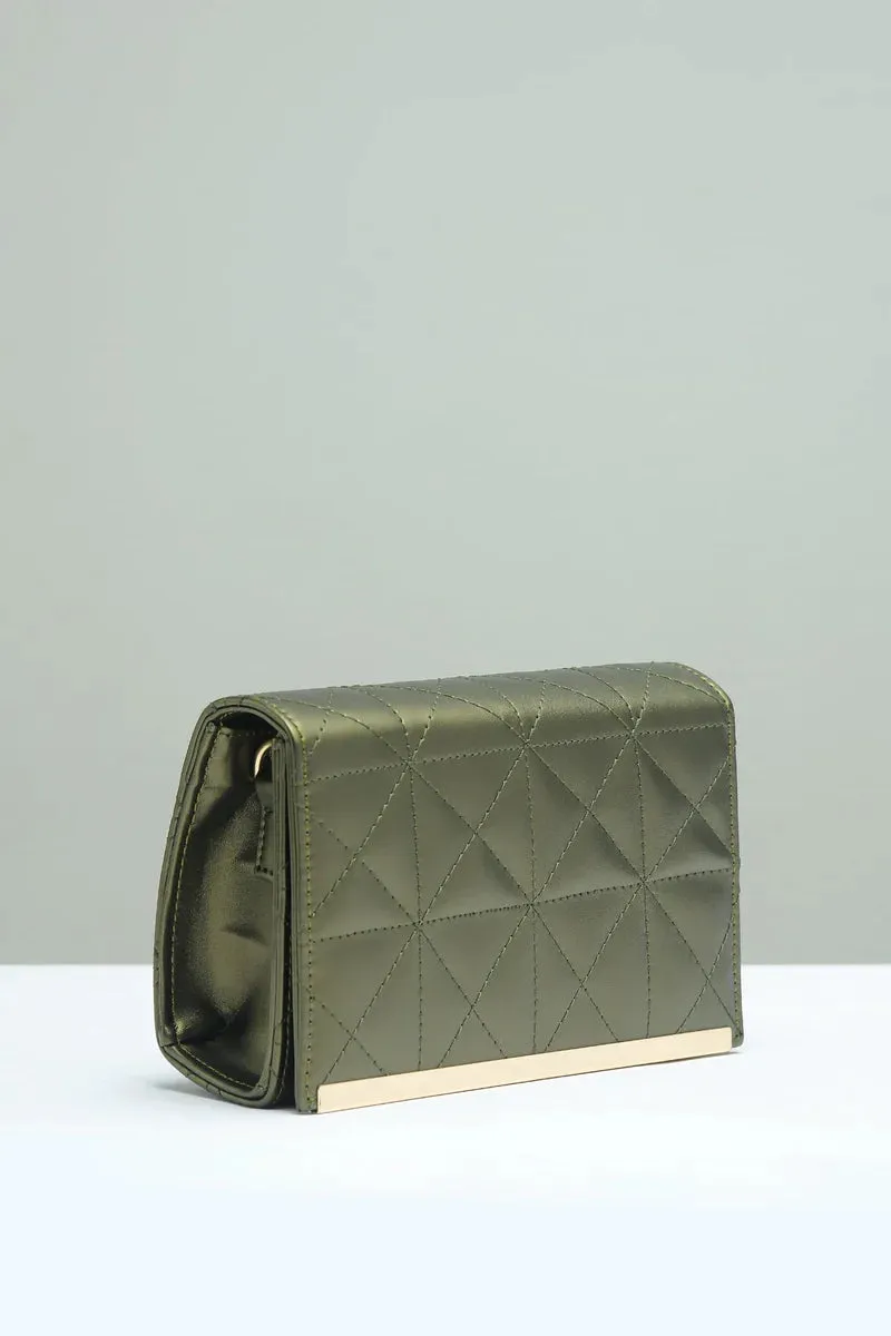 Embossed Chain Square Bag - Green - FD ⚡