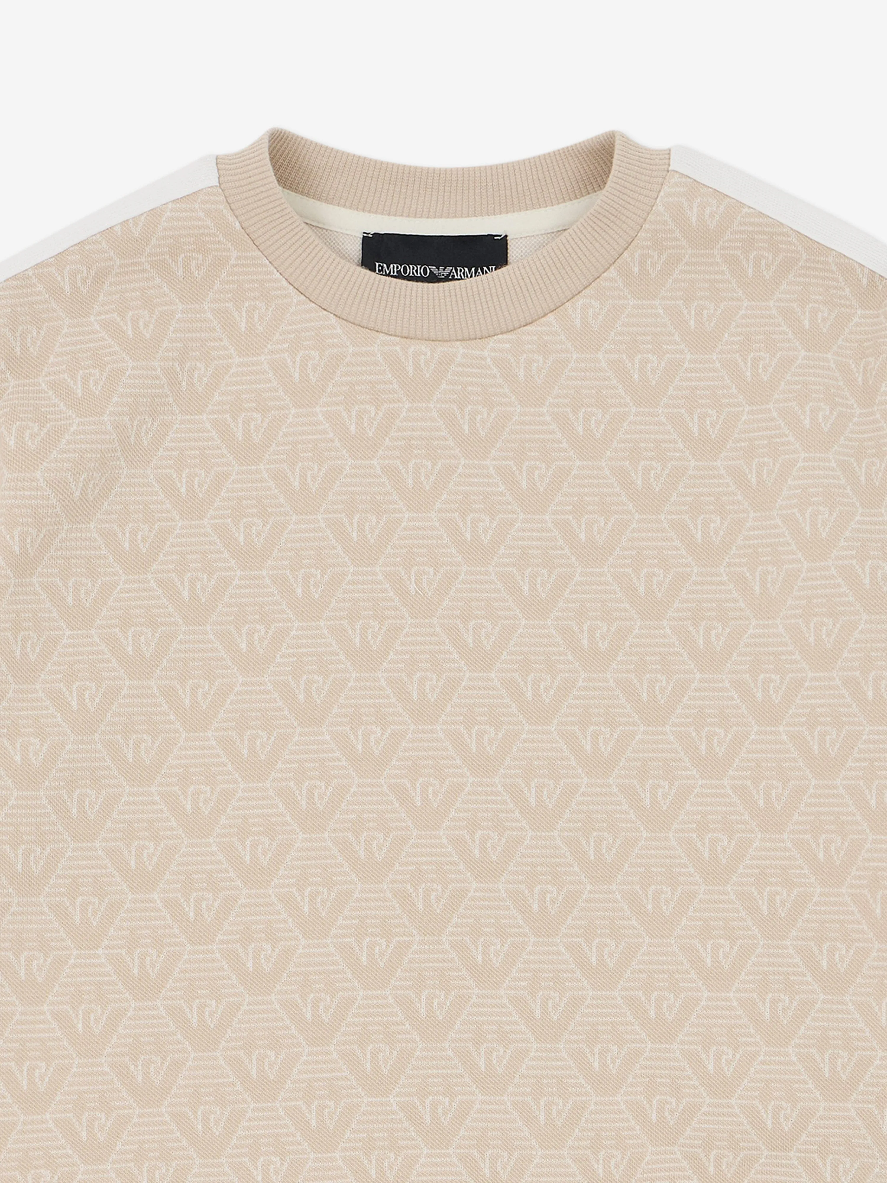 Emporio Armani Boys Logo T-Shirt in Beige