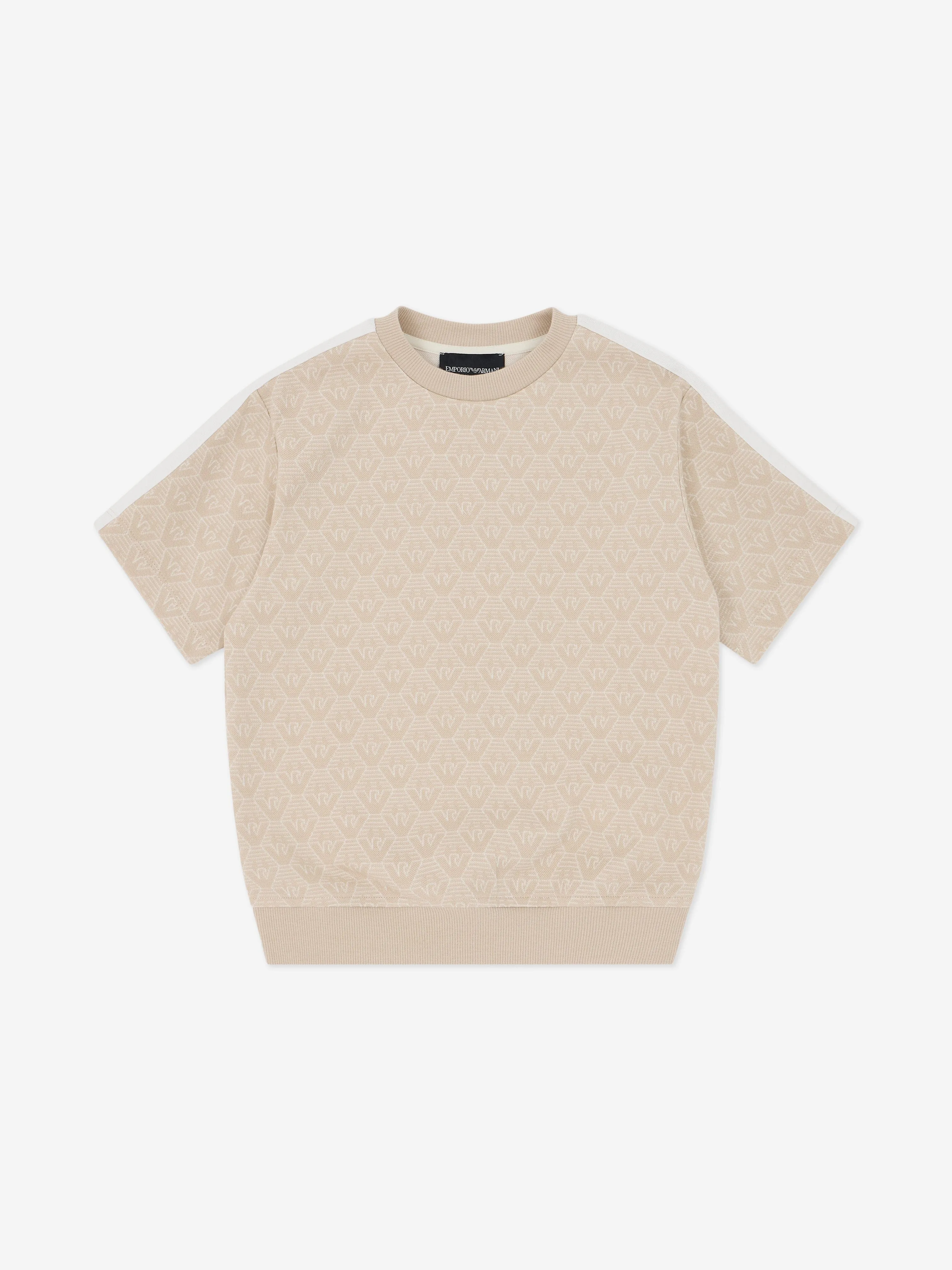 Emporio Armani Boys Logo T-Shirt in Beige
