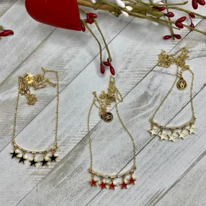 Enameled Multi Star Necklace 300-14 | Erika Williner Designs
