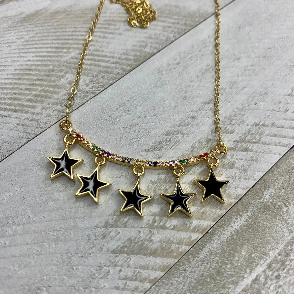 Enameled Multi Star Necklace 300-14 | Erika Williner Designs