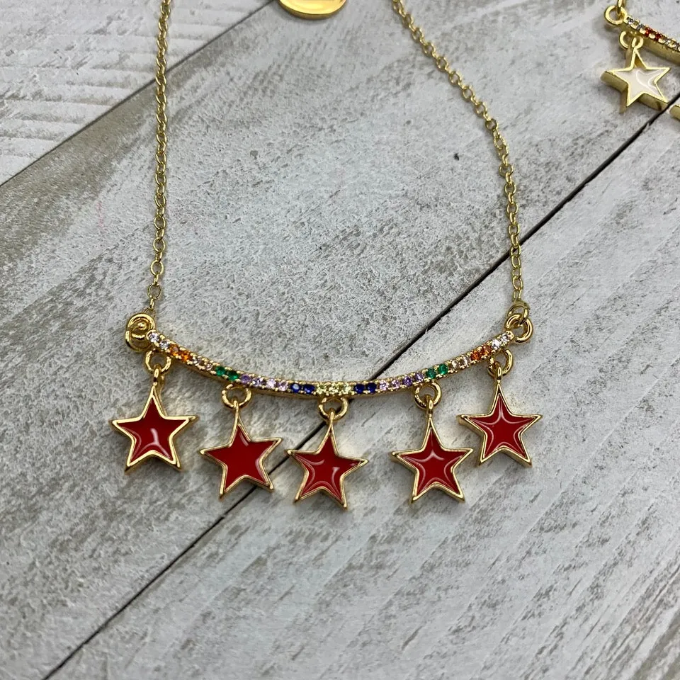 Enameled Multi Star Necklace 300-14 | Erika Williner Designs