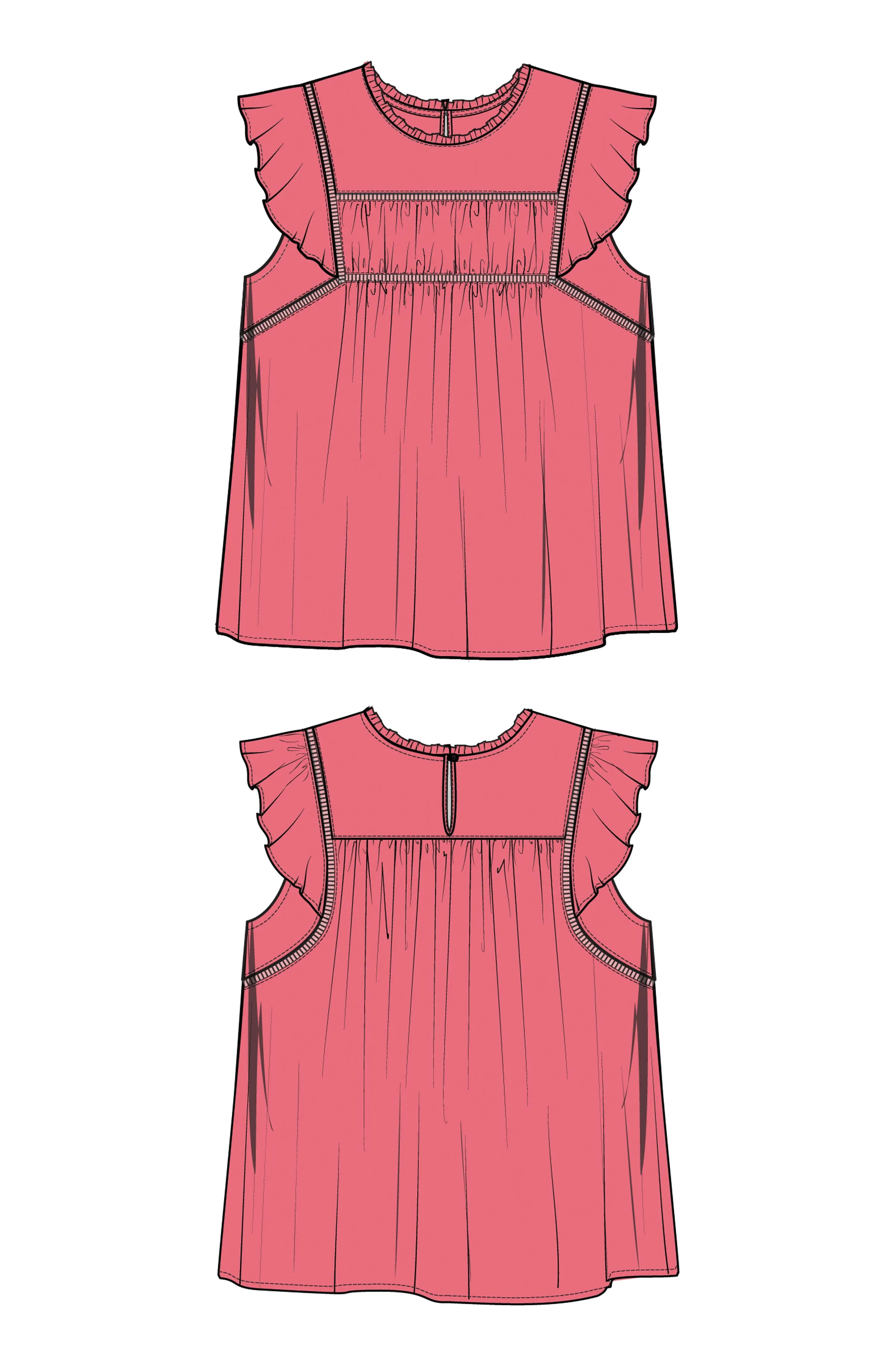 Enchanting Breeze Flutter Sleeve Top