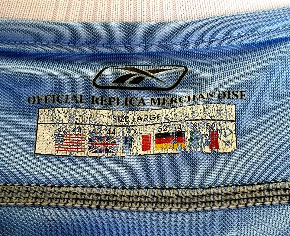 ENGLISH PREMIER MANCHESTER CITY FC 2003-2004 HOME REEBOK FOWLER 8 JERSEY SHIRT L SIZE 42-44