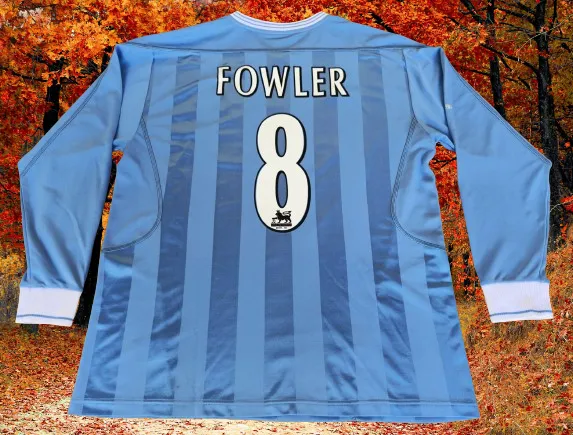 ENGLISH PREMIER MANCHESTER CITY FC 2003-2004 HOME REEBOK FOWLER 8 JERSEY SHIRT L SIZE 42-44