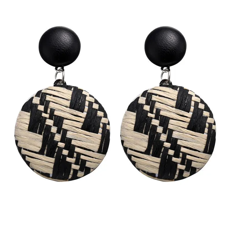 Ethnic Braided Big Circle Dangle Earring
