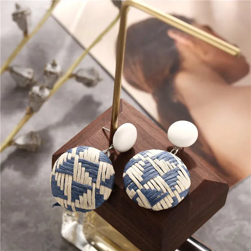 Ethnic Braided Big Circle Dangle Earring