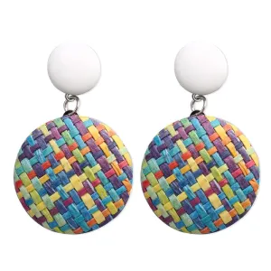 Ethnic Braided Big Circle Dangle Earring