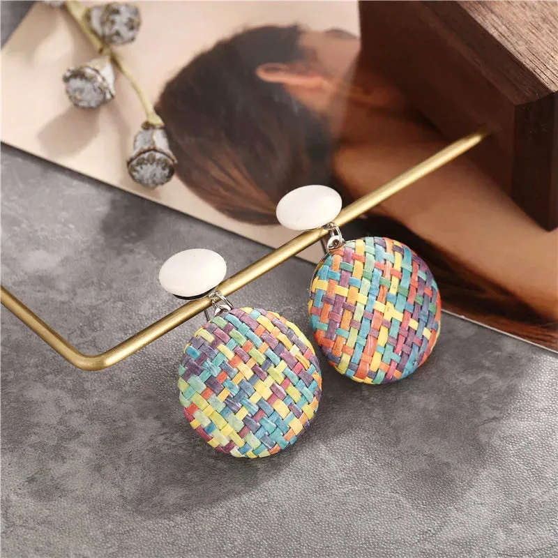 Ethnic Braided Big Circle Dangle Earring