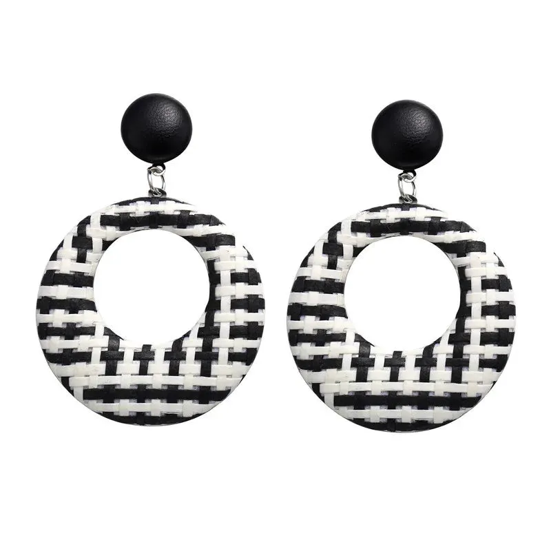 Ethnic Braided Big Circle Dangle Earring