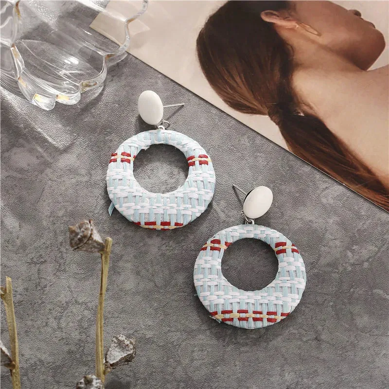 Ethnic Braided Big Circle Dangle Earring