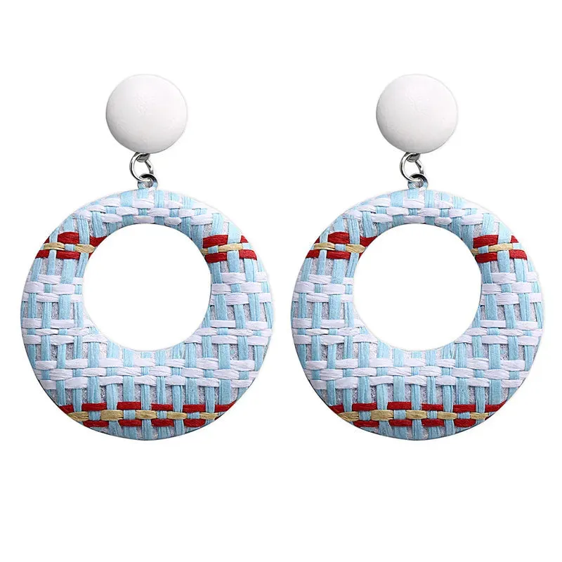 Ethnic Braided Big Circle Dangle Earring
