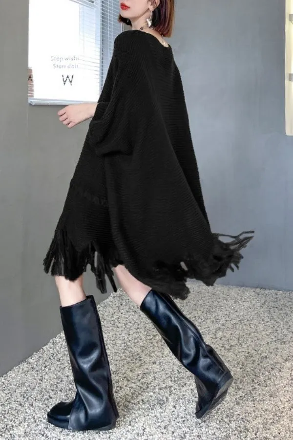 Ethnic Style Loose Tassel Sweater(Fit 99 To 165lbs)