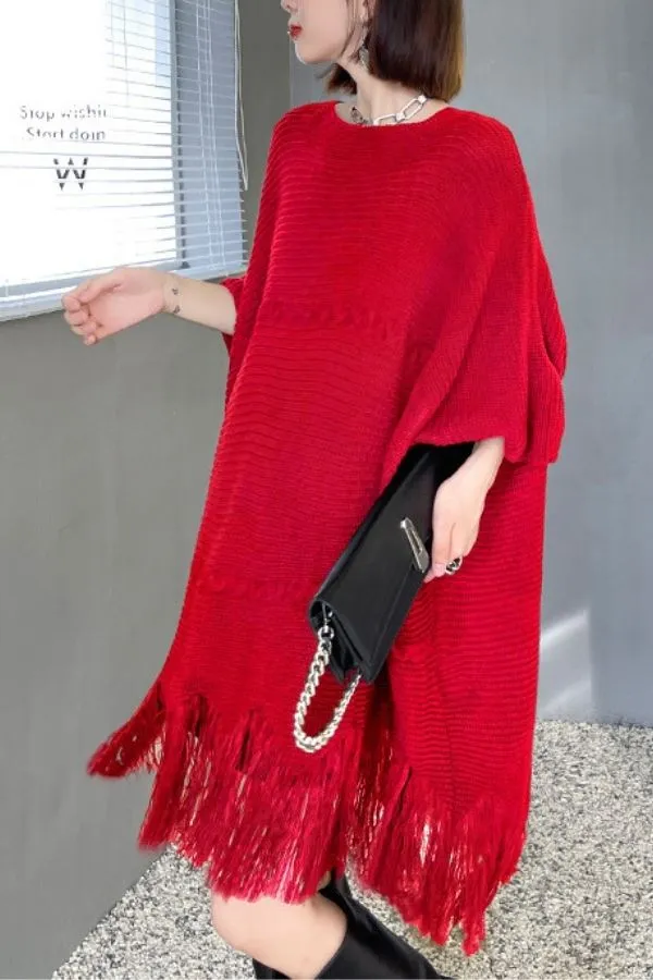 Ethnic Style Loose Tassel Sweater(Fit 99 To 165lbs)