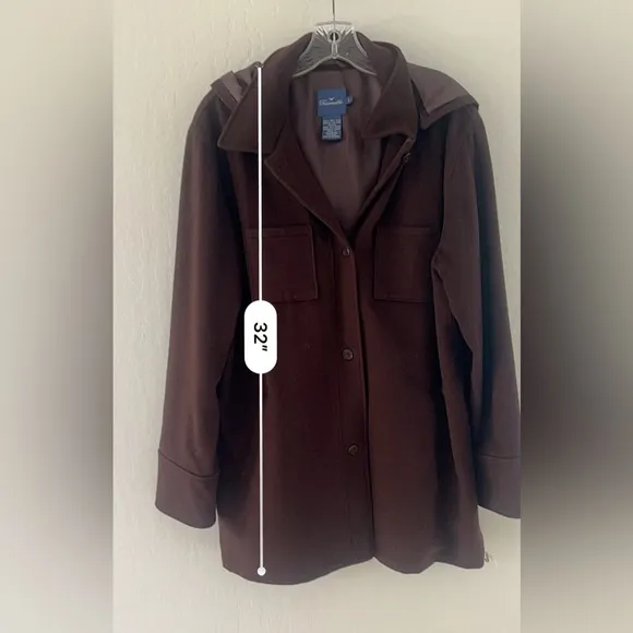 Faconnable brown wool coat size L