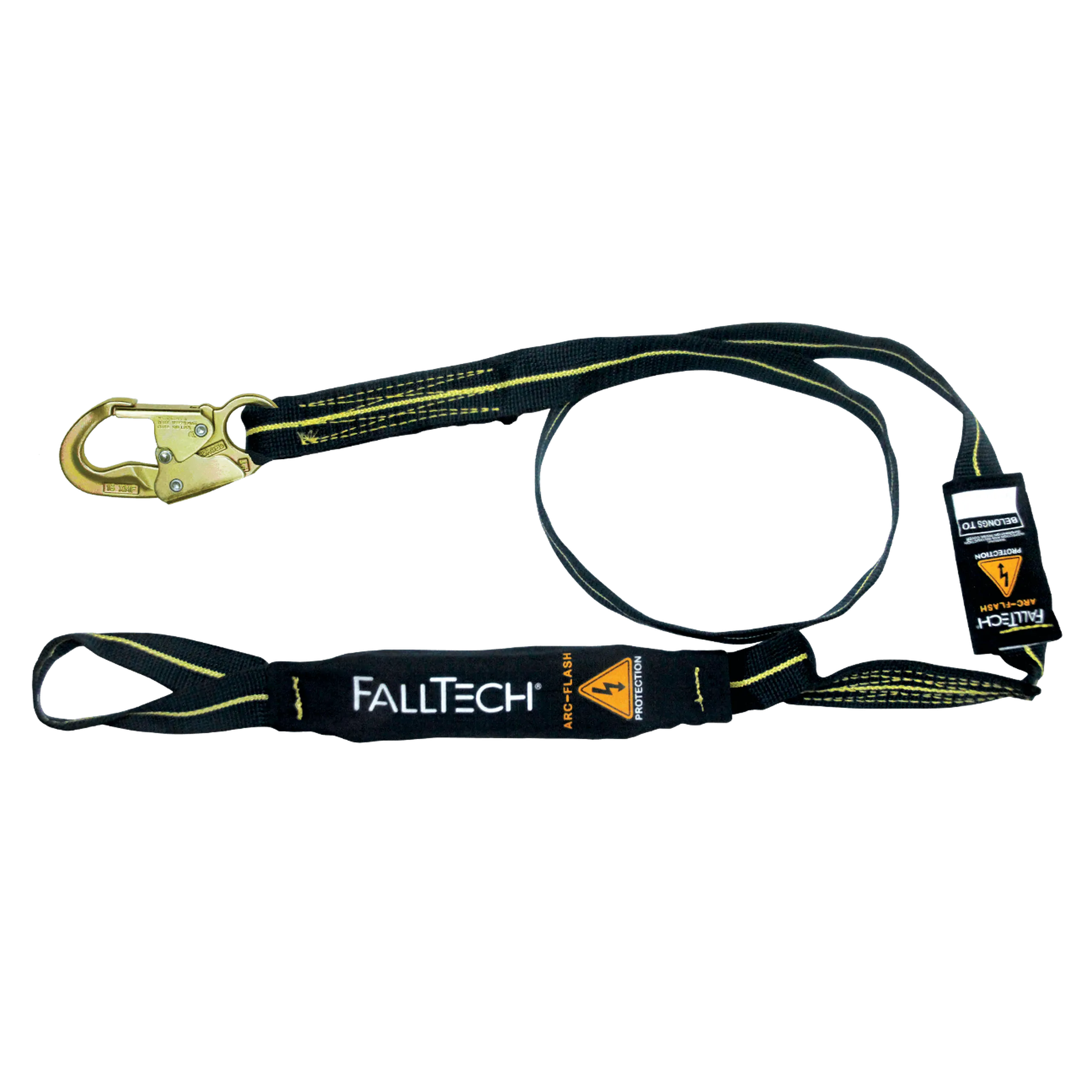 FallTech 8242L 6' Arc Flash Energy Absorbing Lanyard, Single-leg with Choke-loop with Steel Snap Hook (each)