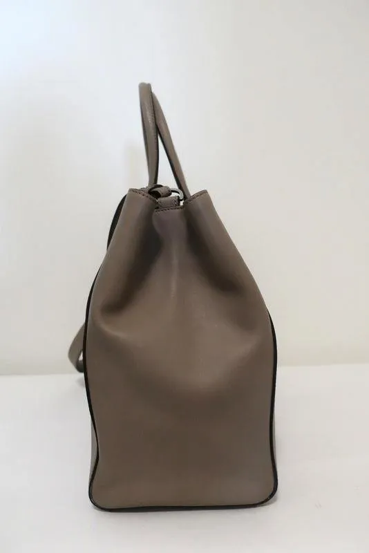 Fendi 2Jours Medium Tote Taupe Saffiano & Smooth Calfskin Leather Shoulder Bag
