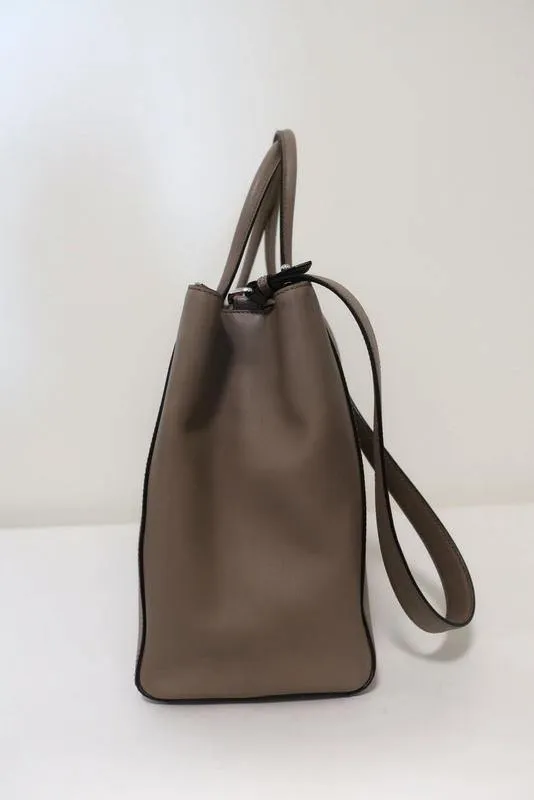 Fendi 2Jours Medium Tote Taupe Saffiano & Smooth Calfskin Leather Shoulder Bag