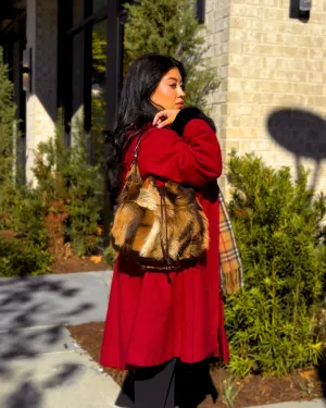 FENDI calf fur hobo handbag