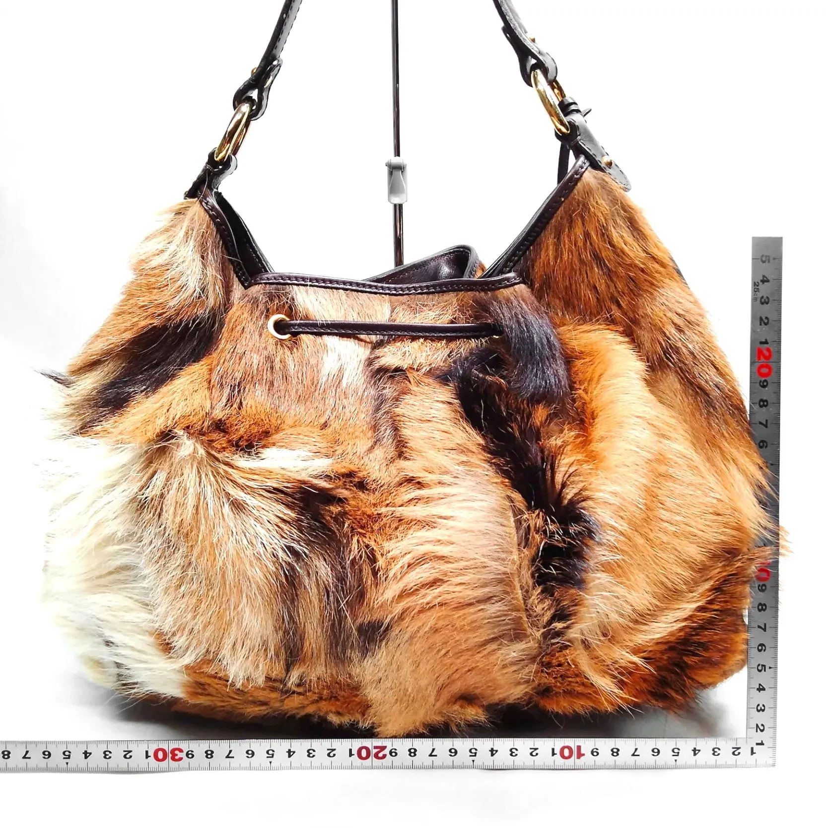 FENDI calf fur hobo handbag