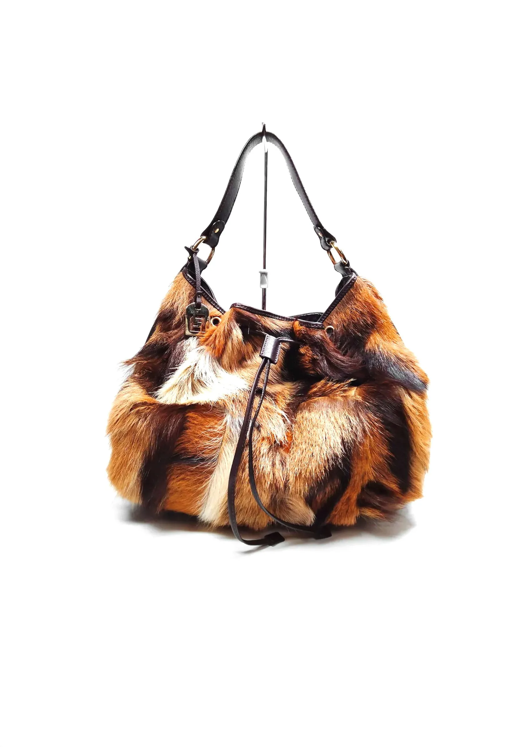 FENDI calf fur hobo handbag