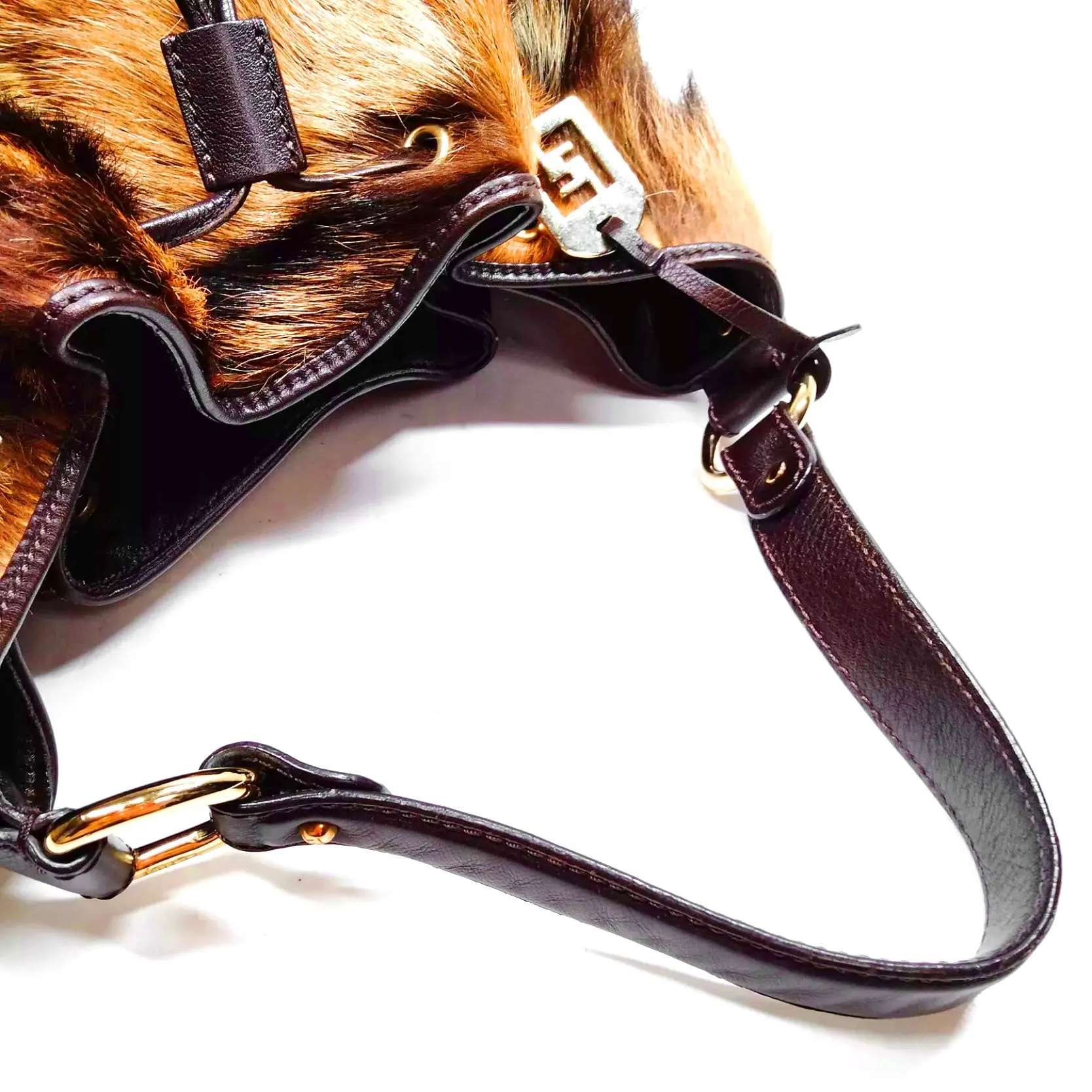 FENDI calf fur hobo handbag