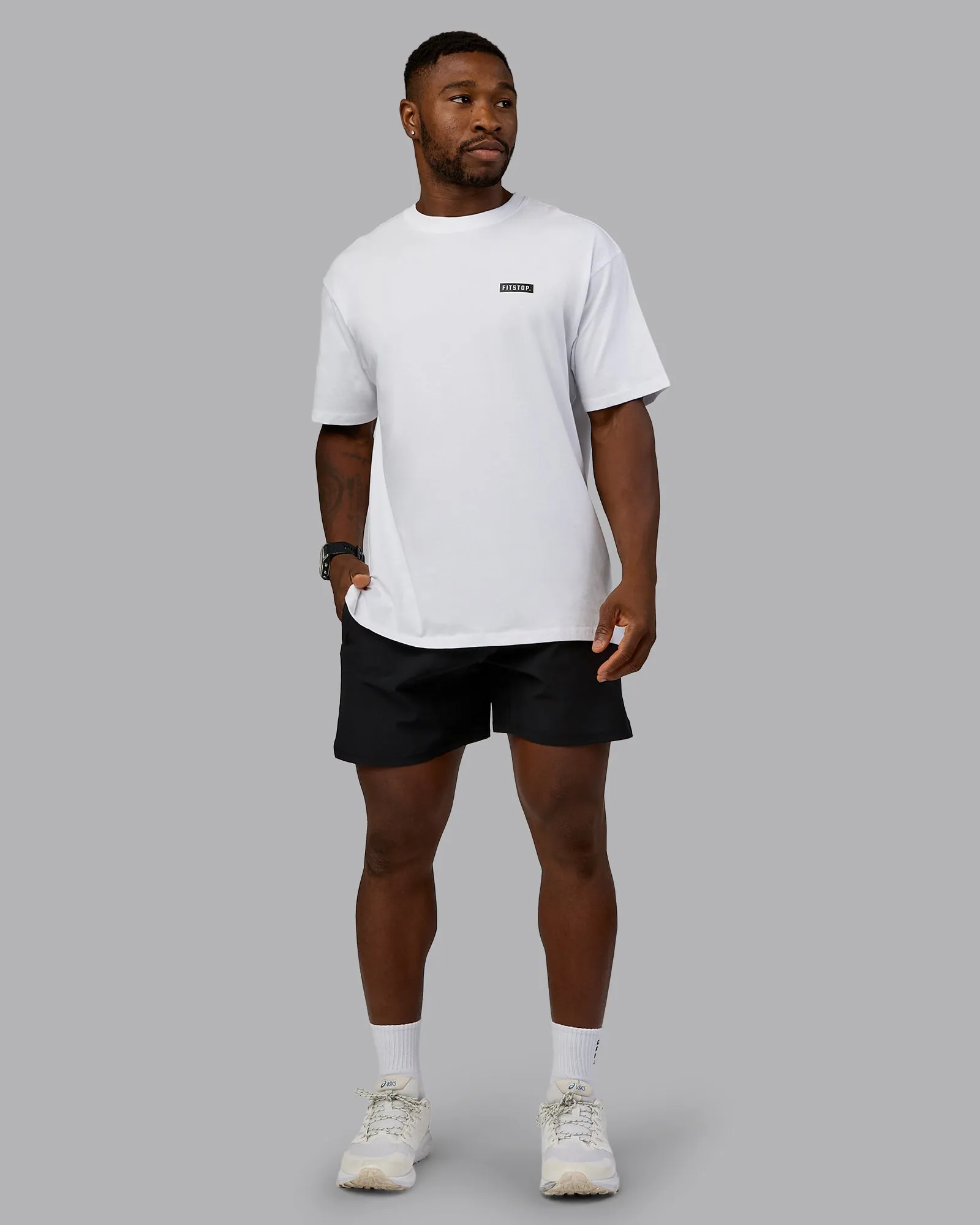 Fitstop Embrace the Sweat FLXCotton Oversized Tee - White-Black