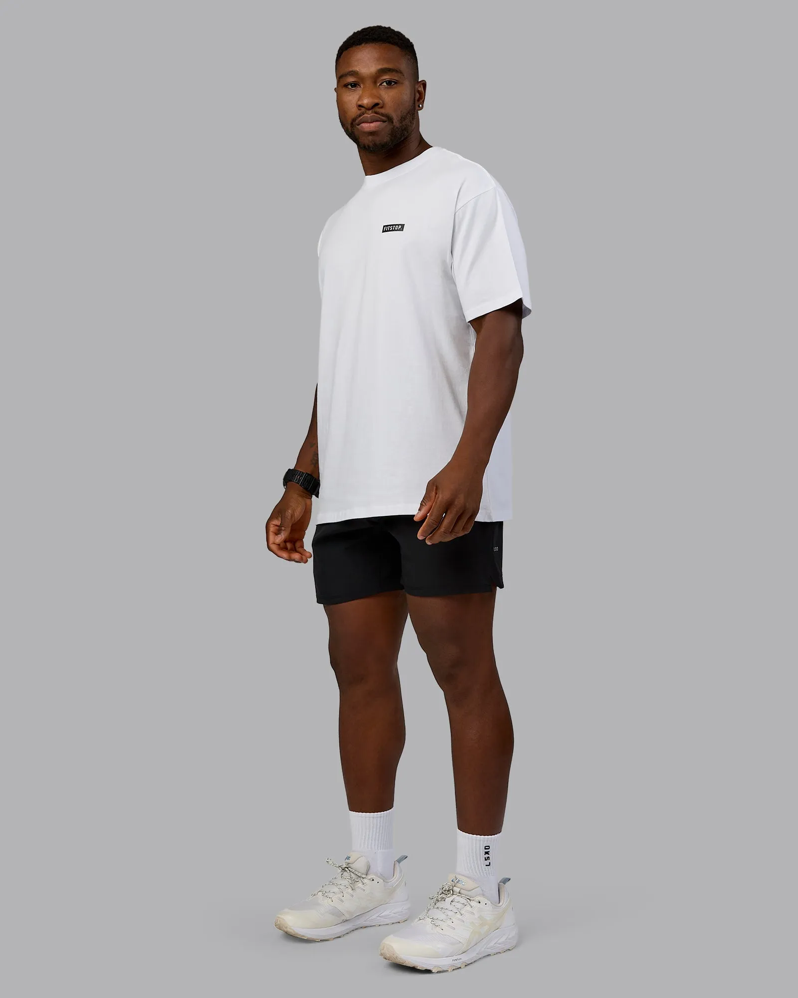 Fitstop Embrace the Sweat FLXCotton Oversized Tee - White-Black