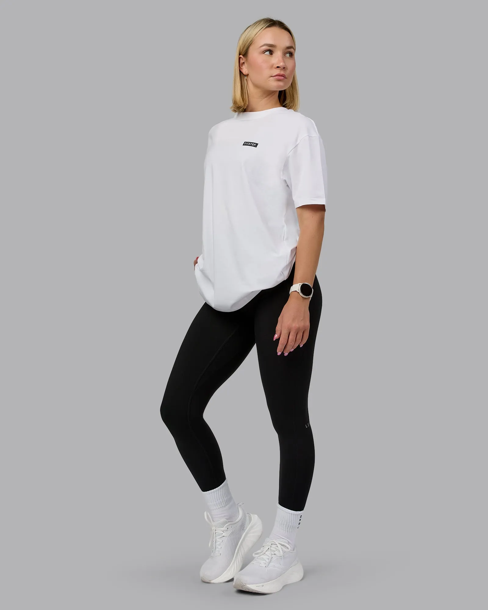 Fitstop Embrace the Sweat FLXCotton Oversized Tee - White-Black
