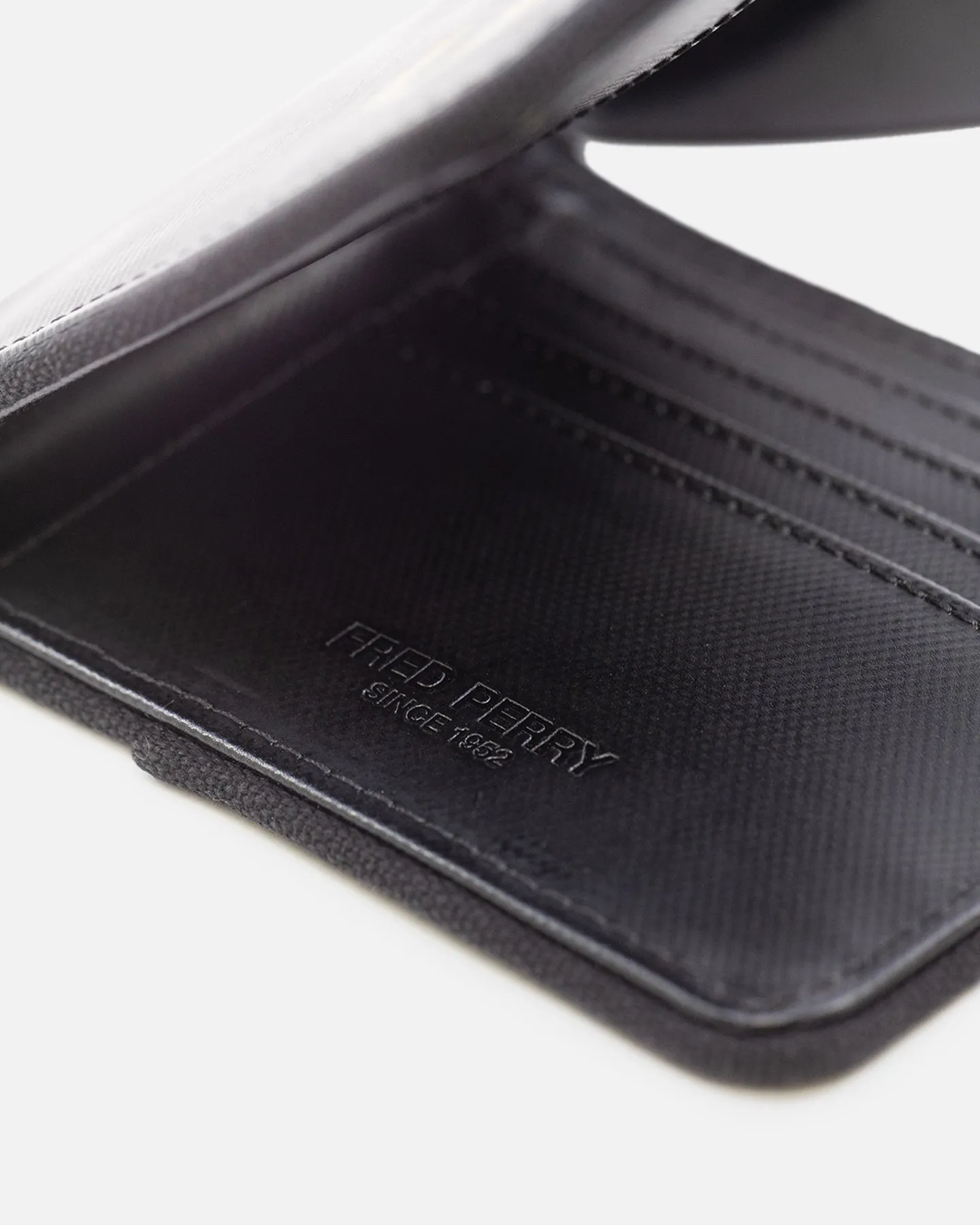 Fred Perry Coated Polyester Billfold Wallet Black/Gold