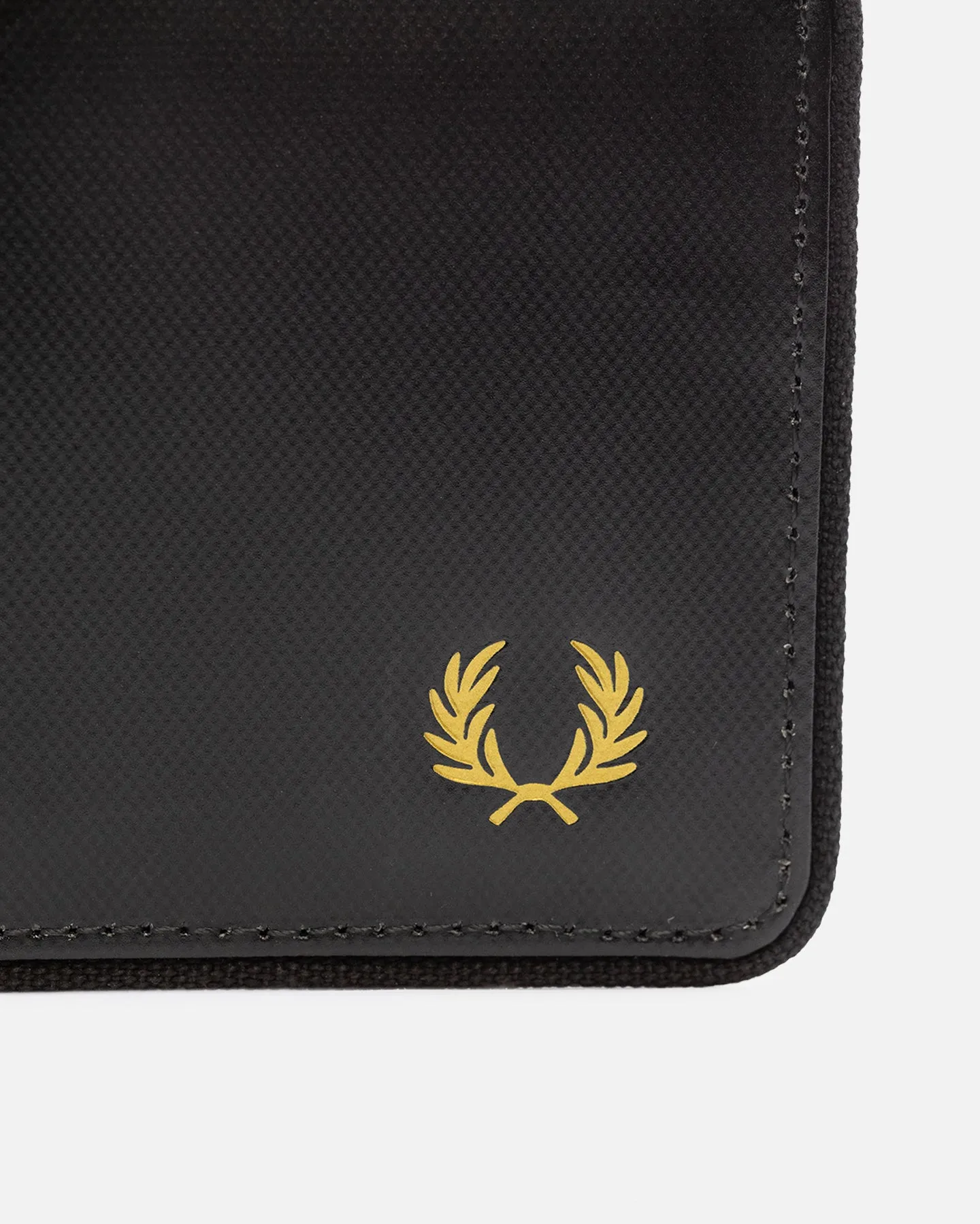 Fred Perry Coated Polyester Billfold Wallet Black/Gold