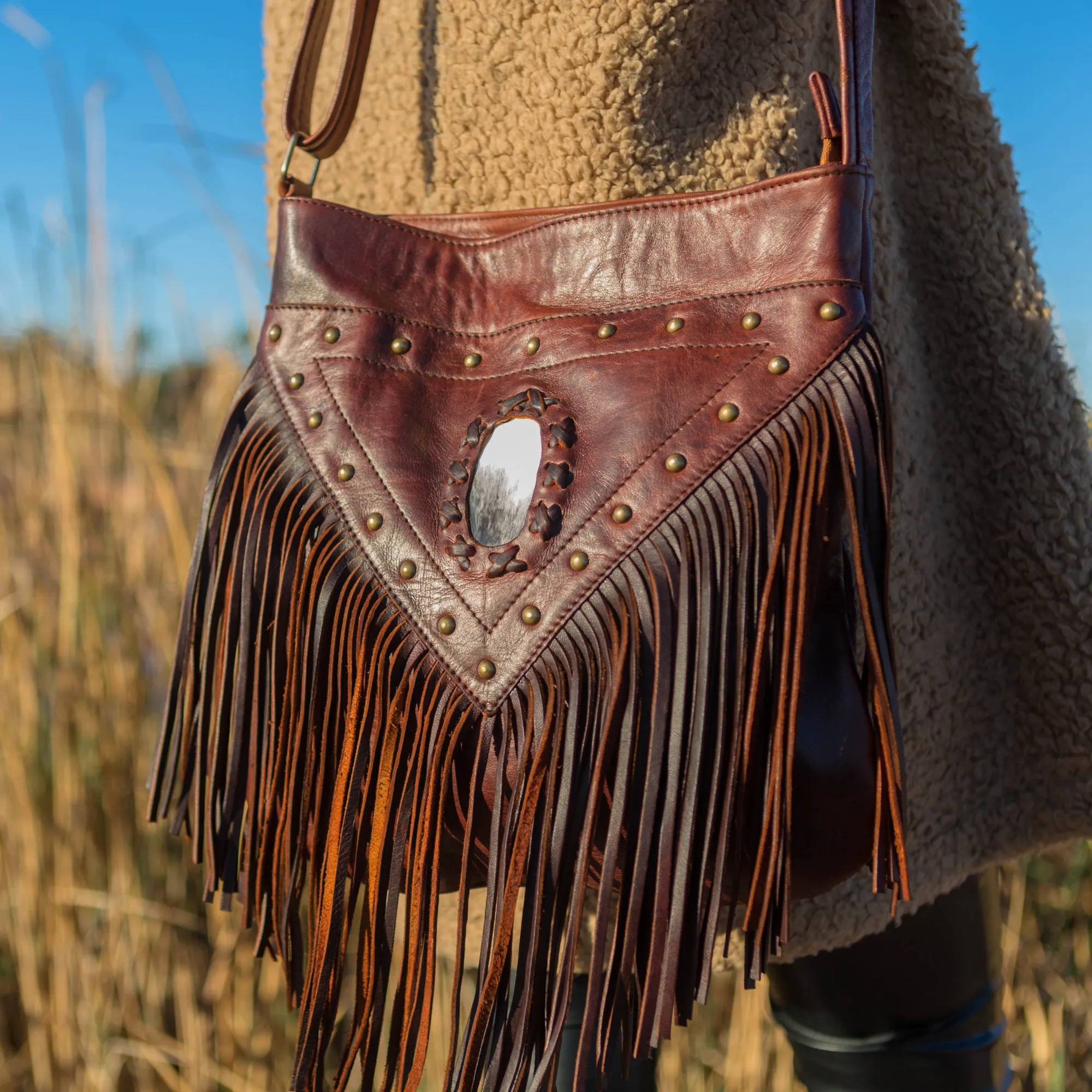 Fringe Leather Crossbody: Boho Style