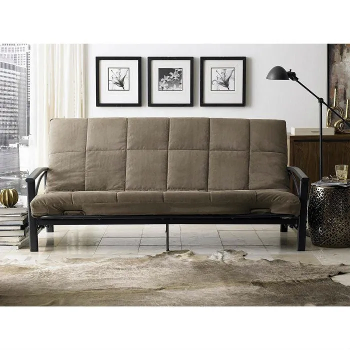 Full size 8-inch Thick Futon Mattress in Khaki Light Brown Color
