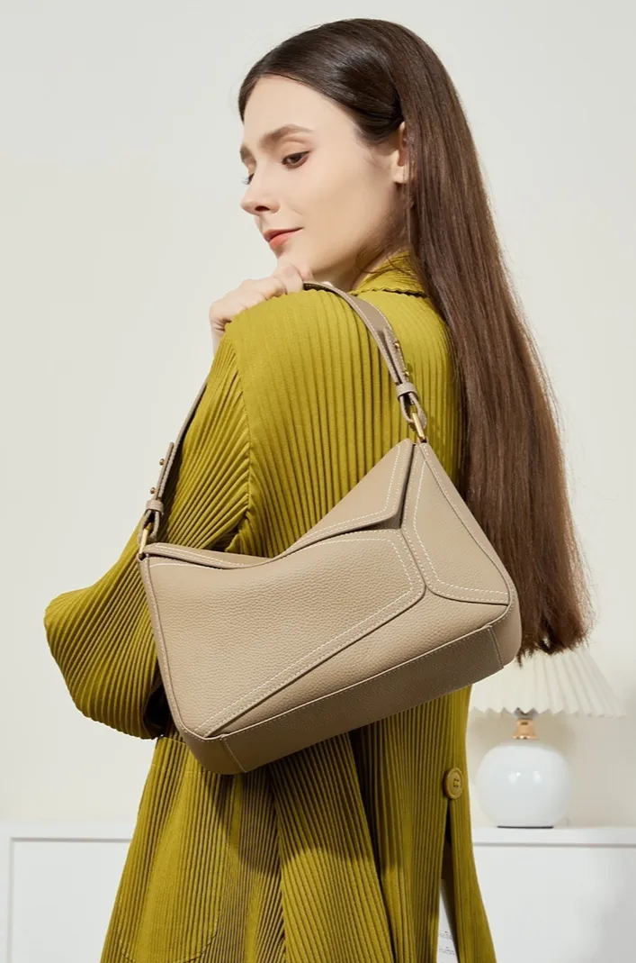 Geometric Genuine Leather Bag – Perfect Blend of Style & Function