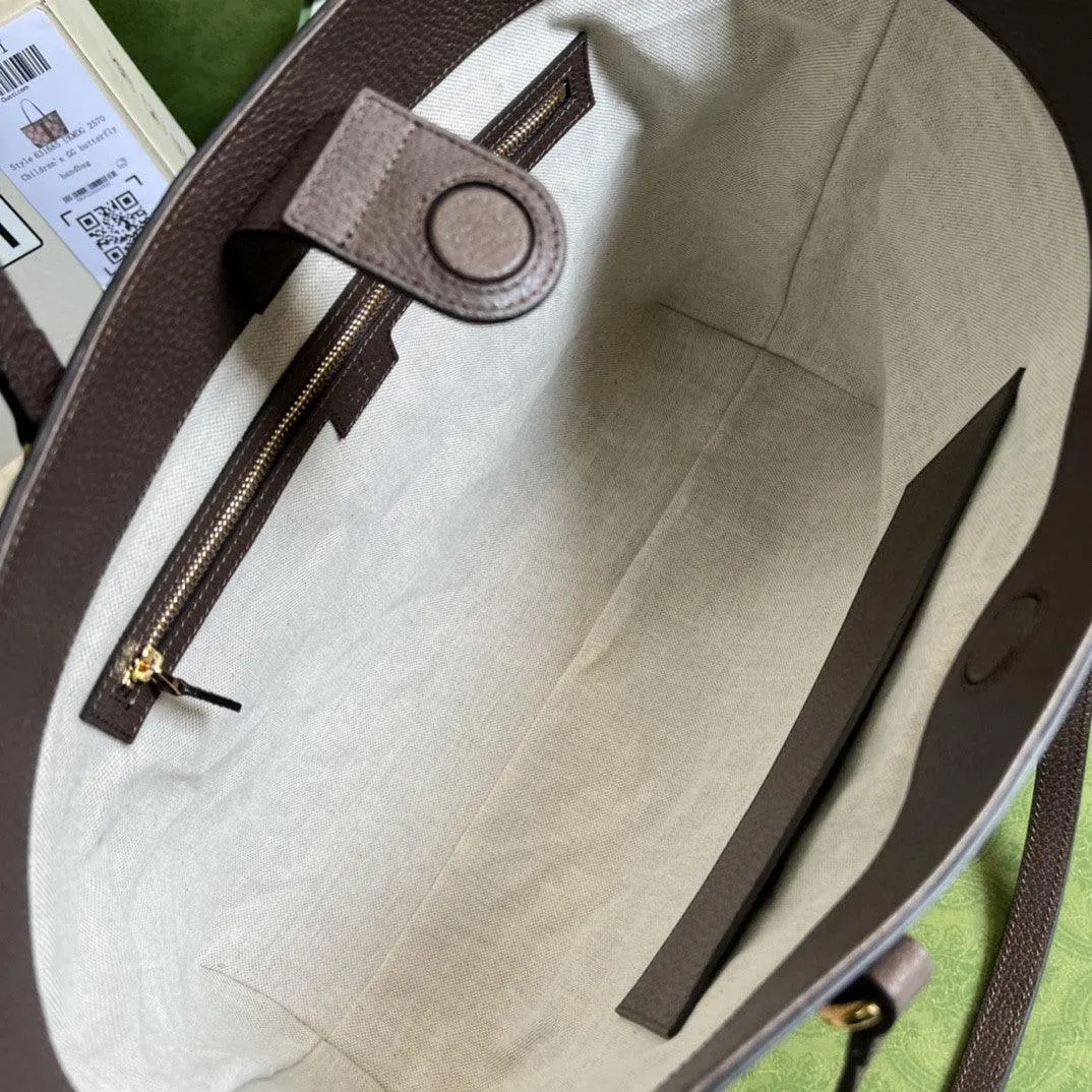 gg Ophidia Jumbo gg Medium Tote Camel And Ebony Jumbo Canvas For Women 15in/38cm 631685 UKMDG 2570