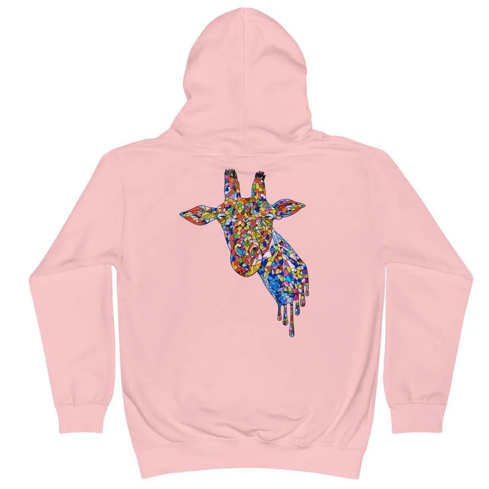 Girl's Mosaic Giraffe Hoodie
