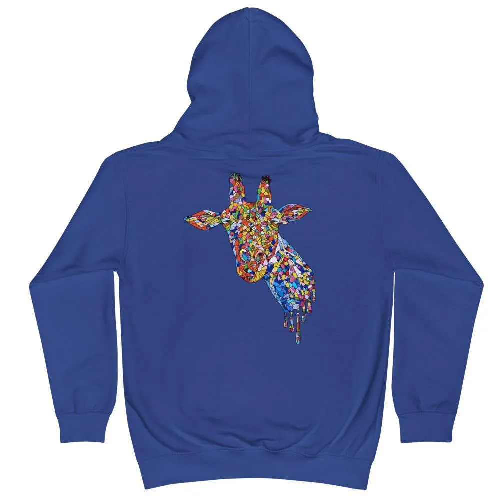 Girl's Mosaic Giraffe Hoodie