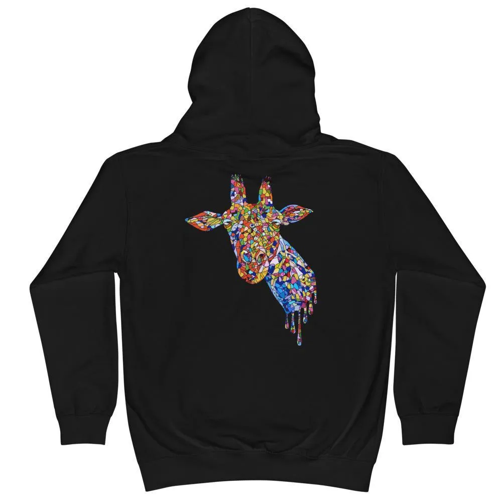Girl's Mosaic Giraffe Hoodie