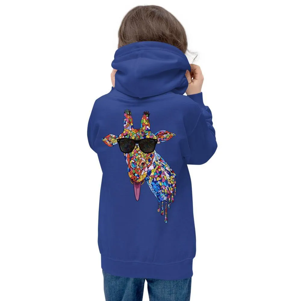 Girl's Sunglasses & Tongue Out Giraffe Hoodie