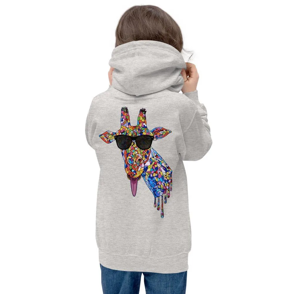 Girl's Sunglasses & Tongue Out Giraffe Hoodie