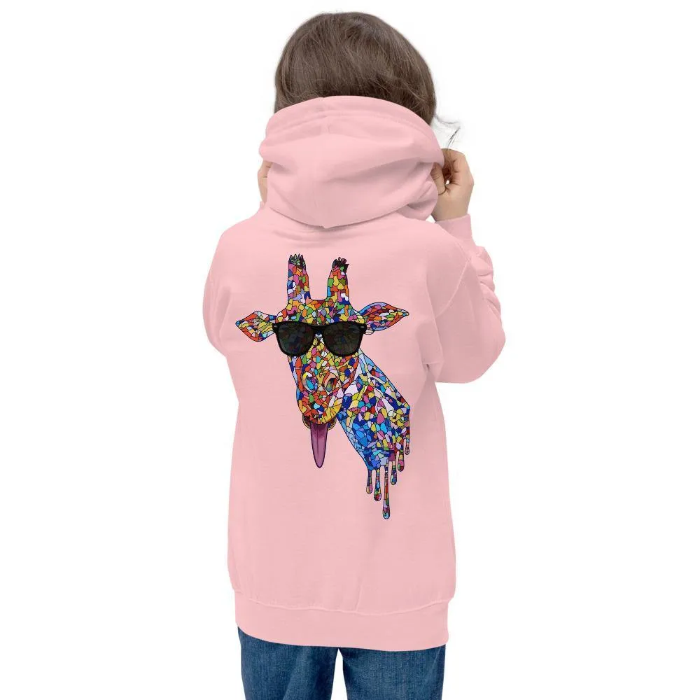 Girl's Sunglasses & Tongue Out Giraffe Hoodie
