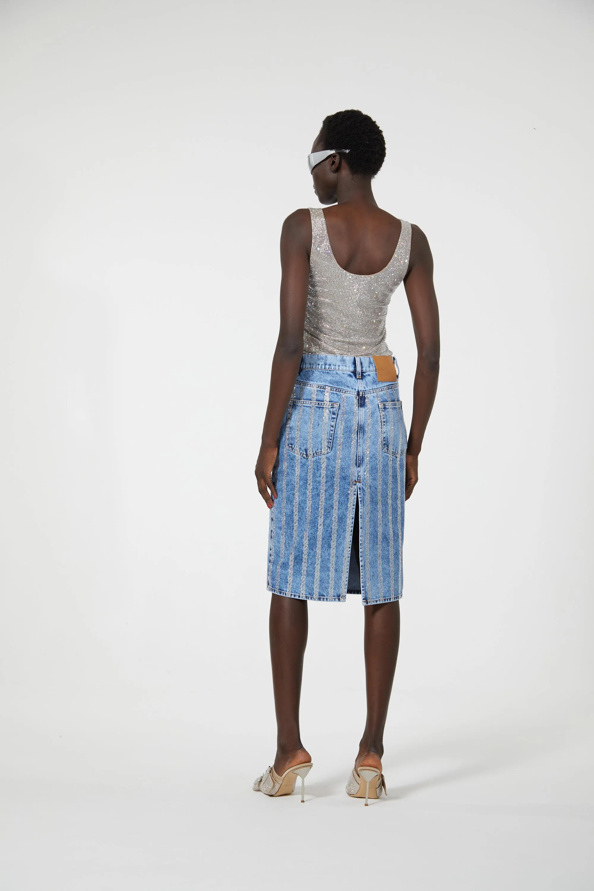 GIUSEPPE DI MORABITO Tank Top with Crystals