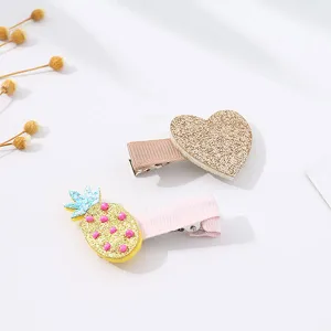 Glitter Fruit Hair Clips Set For Kids