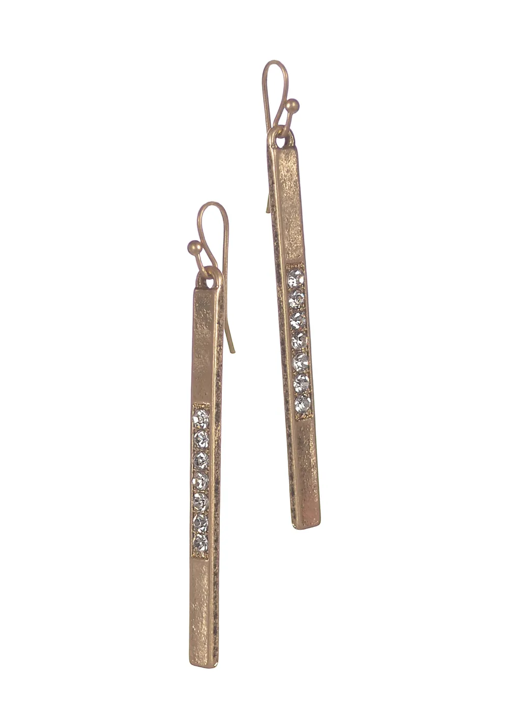 Gold 7 Crystal Drop Earrings