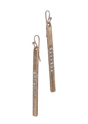 Gold 7 Crystal Drop Earrings