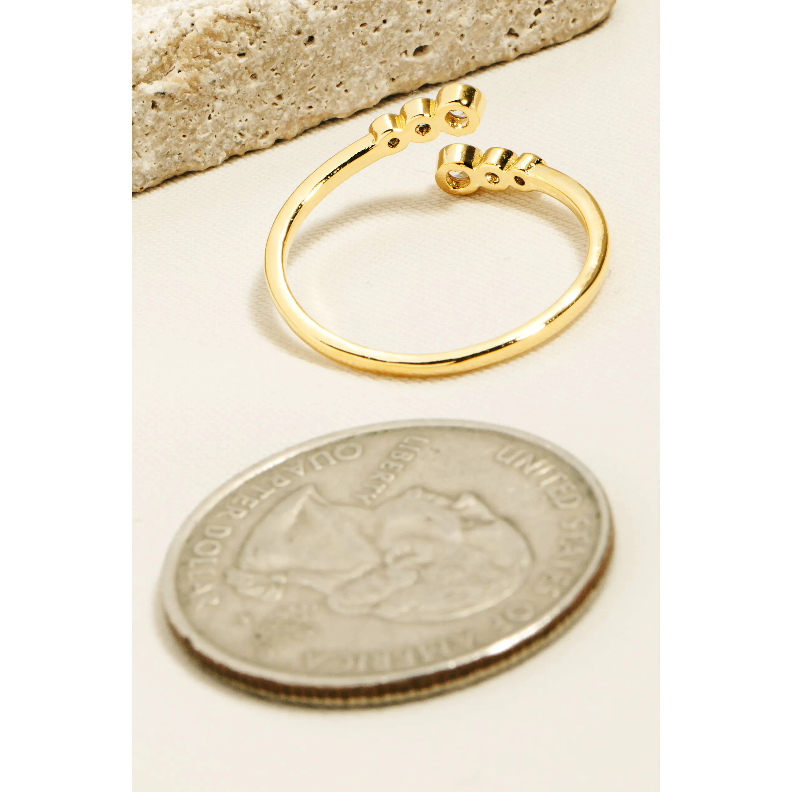 Gold Dipped Studded Band Ring