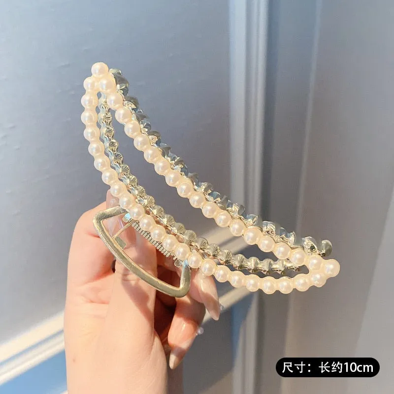Gold Pearl Hair Claw