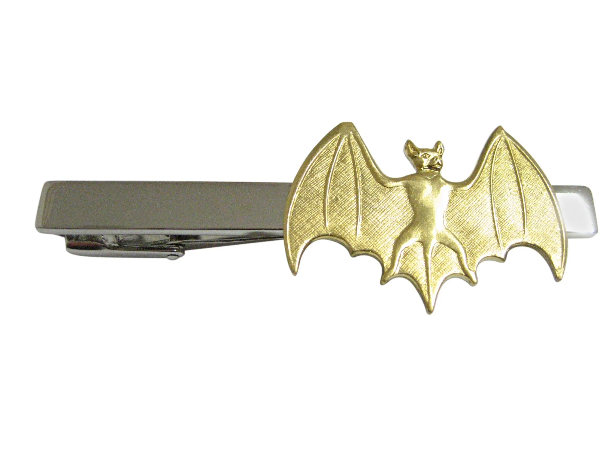 Gold Toned Bat Square Tie Clip